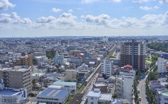 青梅市の市街地